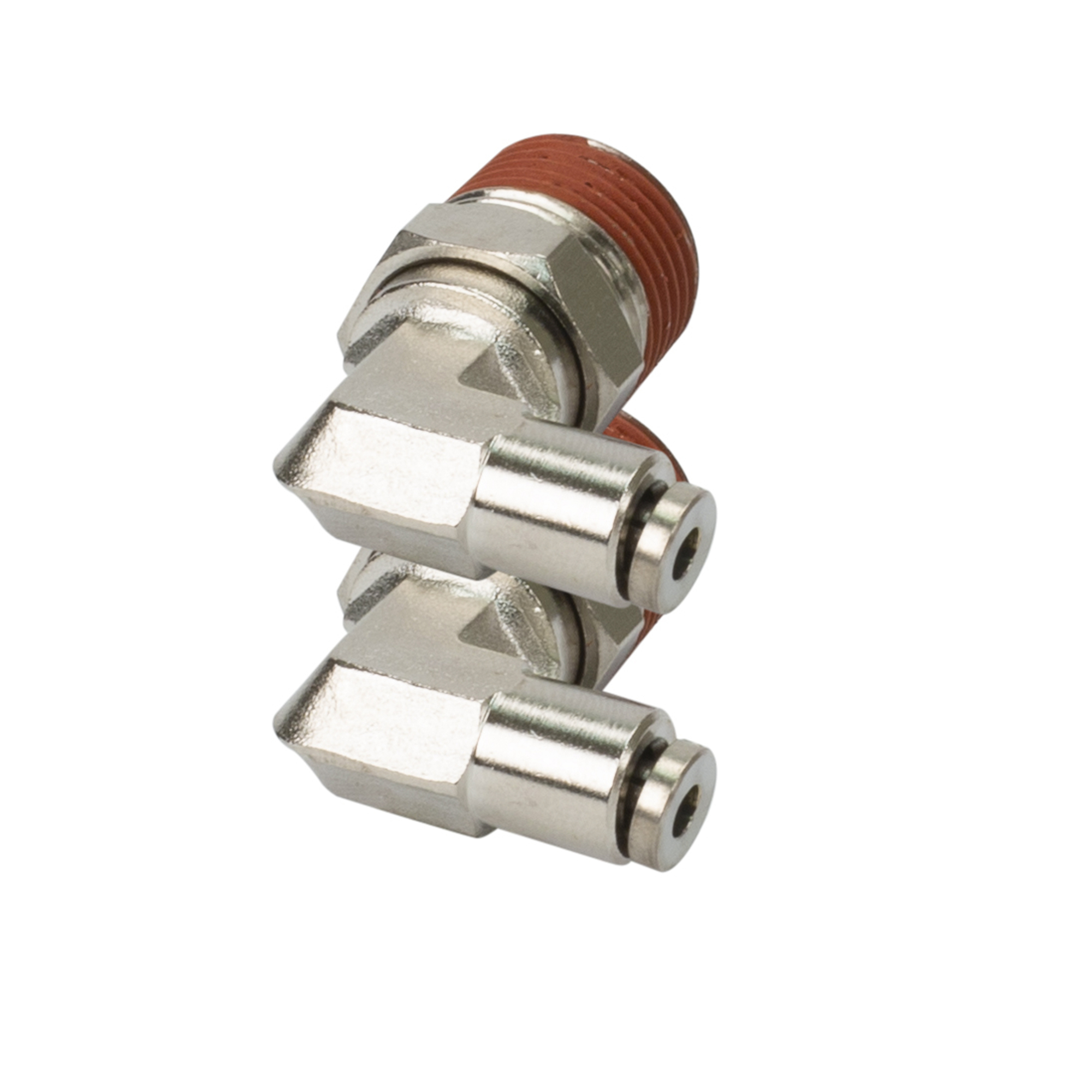 Viair 90 Degree Swivel Elbow PTC Fitting - 3/8in. NPT, Nickel-Plated Brass, DOT Approved, Model# 11850